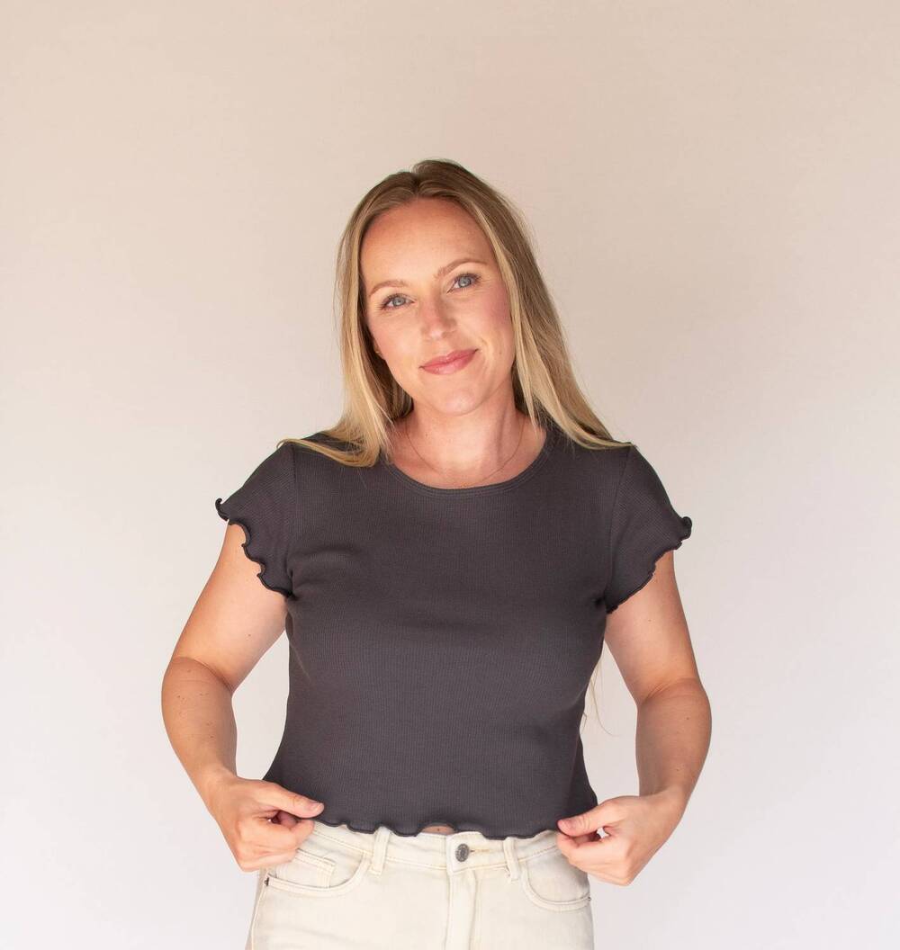NEW MIOU MUSE chancey top in charcoal